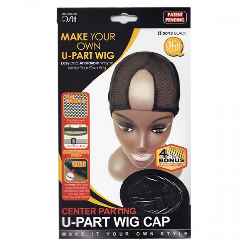 QFITT MAKE YOUR OWN CENTER PARTING U-PART WIG CAP MAKE IT YOUR OWN STYLE #5013 BLACK